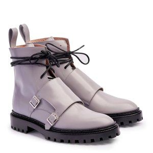 INCH2 Pale Grey Monk Boots